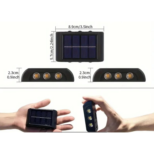 10 Ledli Solar Bahce Dis Mekan Duvar Aydinlatmasi 2li Set 1