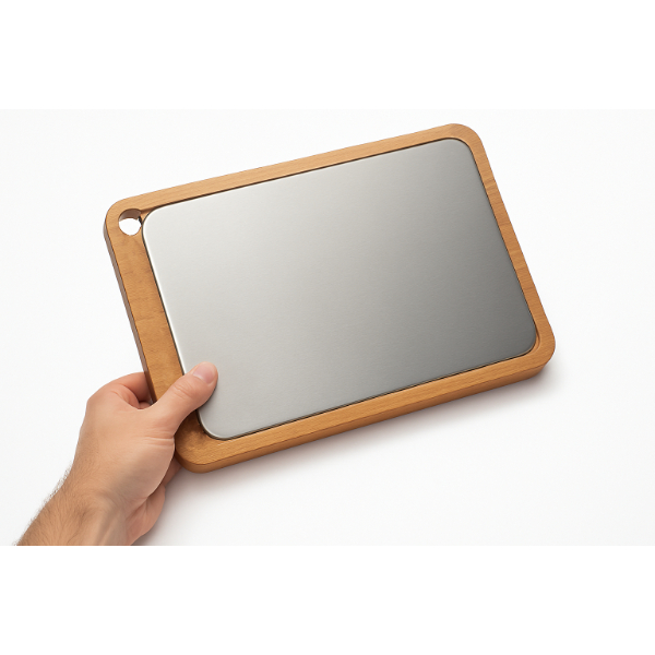 Ahşap Paslanmaz Çelik Kesim Ve Sunum Tahtası 7 Ahşap Paslanmaz Çelik Kesim Ve Sunum Tahtası