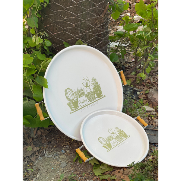 Ikili Yuvarlak Sunum Tepsisi Seti 1