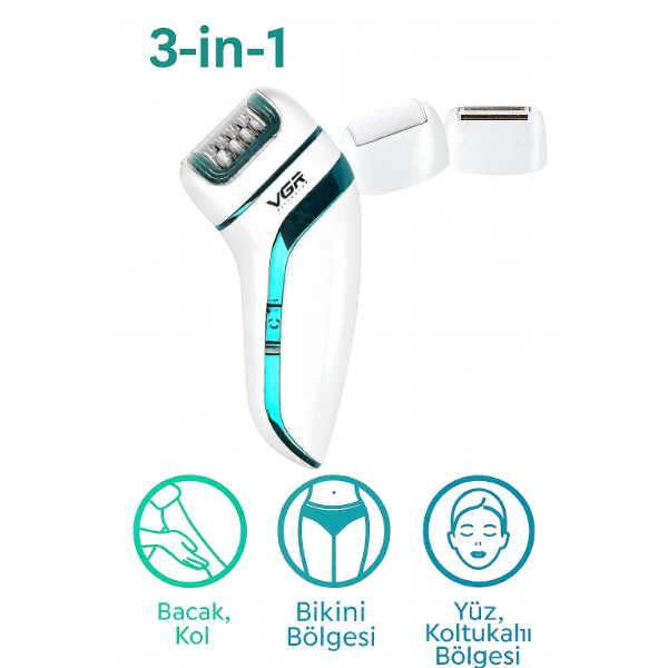 İSTANBUL Toptan Ticaret 171 Profesyonel 3 Başlıklı Epilasyon Aleti