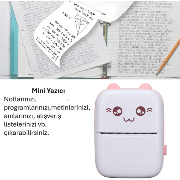 Sevimli Mini Tasinabilir Yazici Printer 1