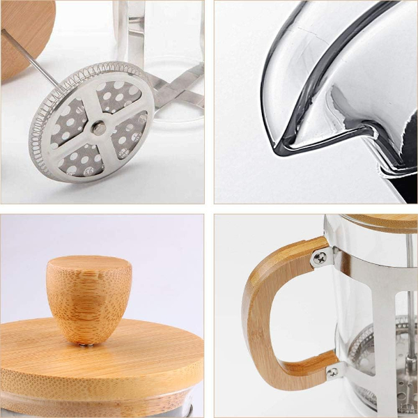 Ahşap Detaylı 350 ml Cam French Press 9 Ahsap Detayli 350 ml Cam French Press 1