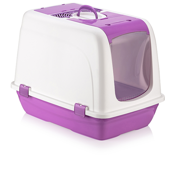 İSTANBUL Toptan Ticaret 147 Mikopet Büyük Kapalı Kedi Tuvaleti Mor
