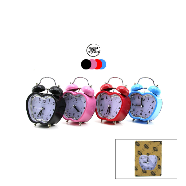 Renkli Kalp Masa Calar Saati 1