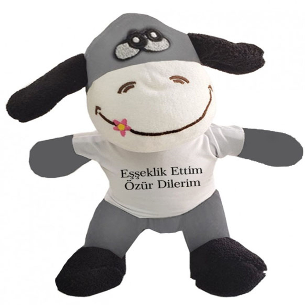 Oyuncak Peluş Eşeklik Ettim Tişörtlü Eşek 4 Oyuncak Peluş Eşeklik Ettim Tişörtlü Eşek